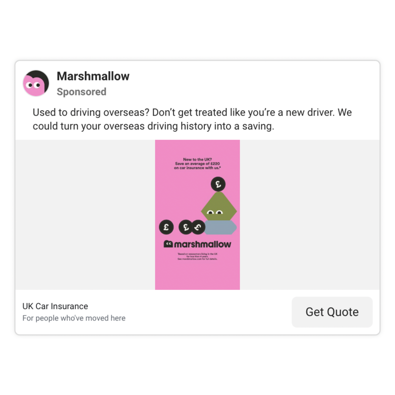 Marshmallow ad - save an average of £220